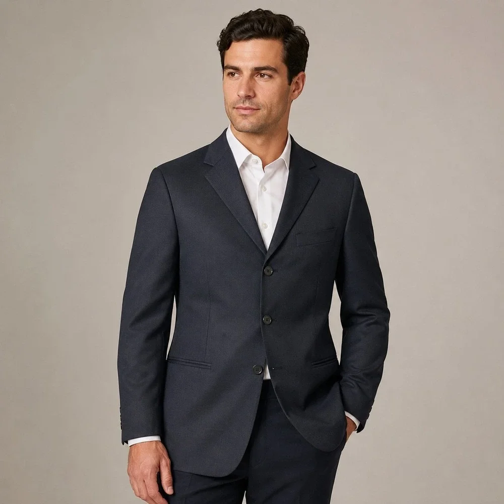 DKNY Essentials Charcoal Gray Blazer Men's 40S 100% Wool Preppy 90s Office Sleek